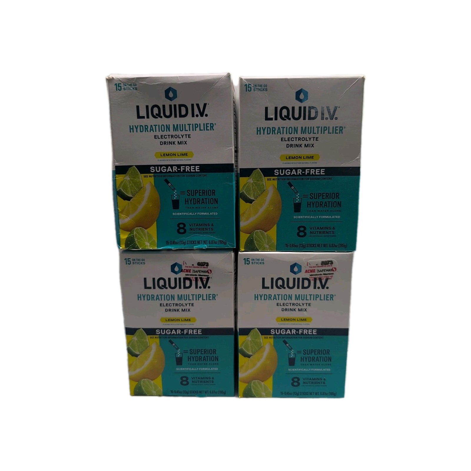 4 Liquid I.V. Sugar-Free Hydration Multiplier Lemon Lime Hydration Powder 06/27+