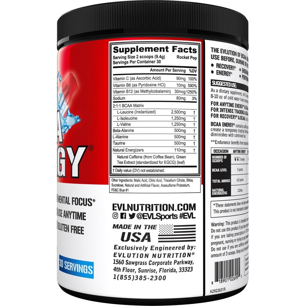 BCAA Powder – Evlution Nutrition Pre Workout BCAA Energy Powder 30 Servings