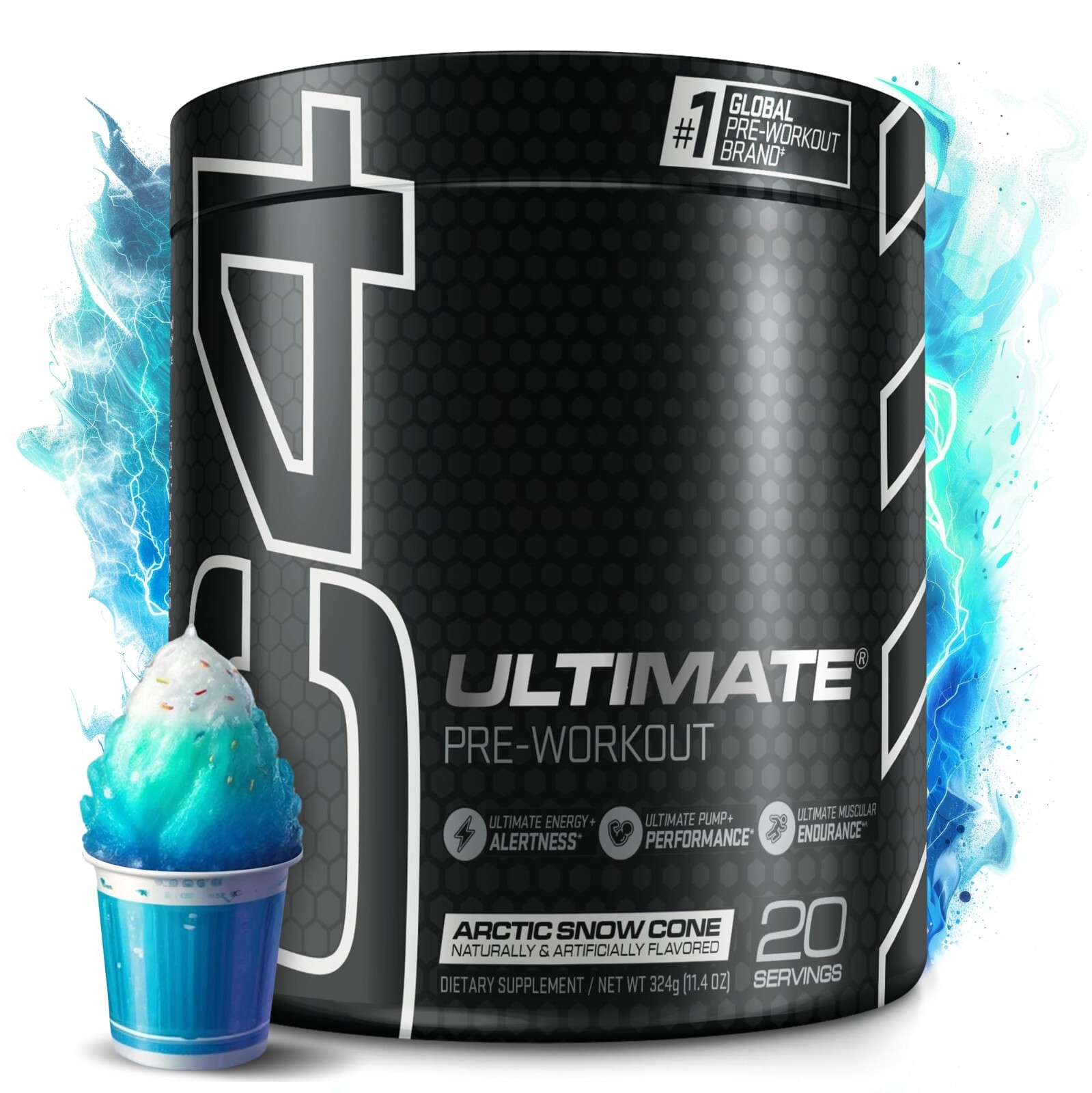 C4 Ultimate Pre-Workout (20 Servings) Arctic Snow Cone FREE SHIPPING!!!!