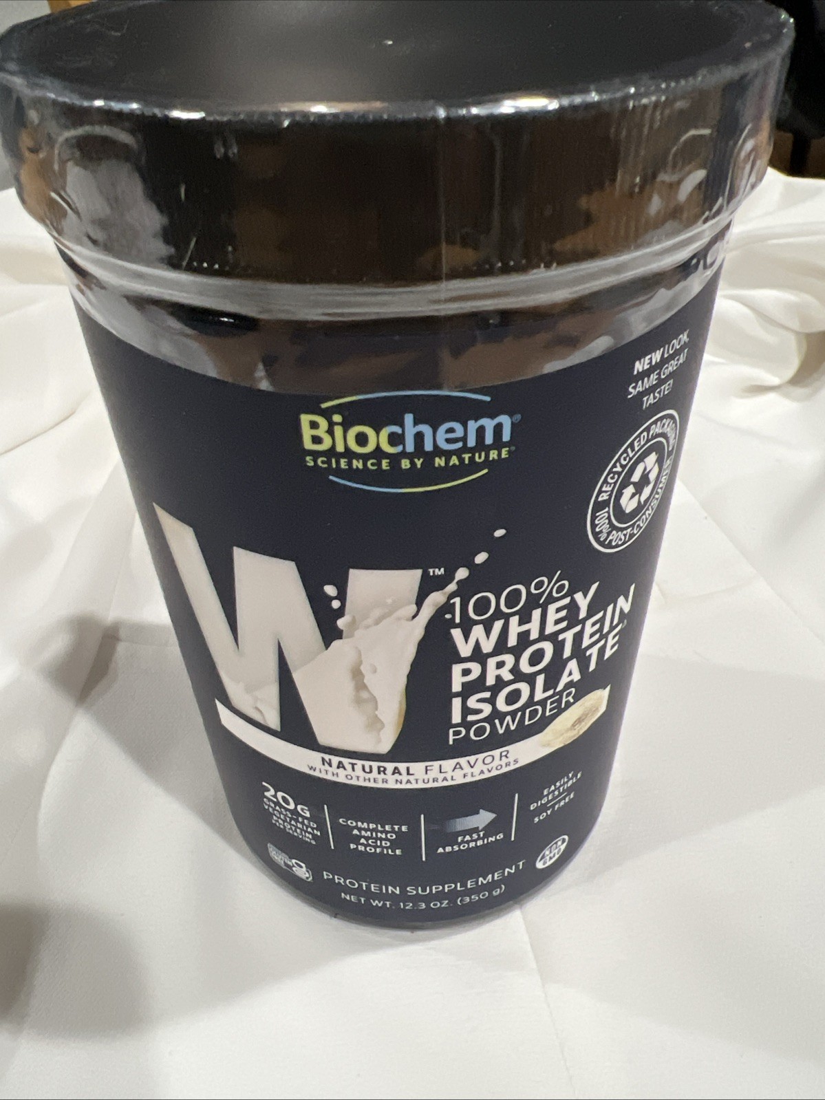 Biochem natural flavor Whey Isolate Protein 100% 20g, 12.3 oz Powder