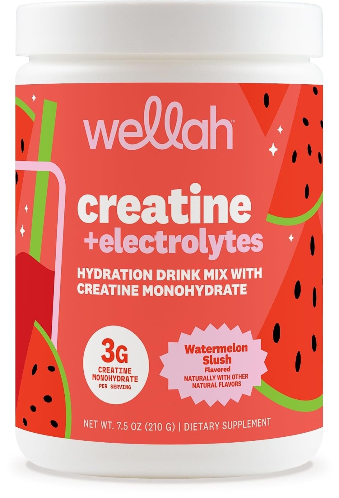 Wellah Creatine + Electrolytes Powder Strawberry Lemonade 30 Servings