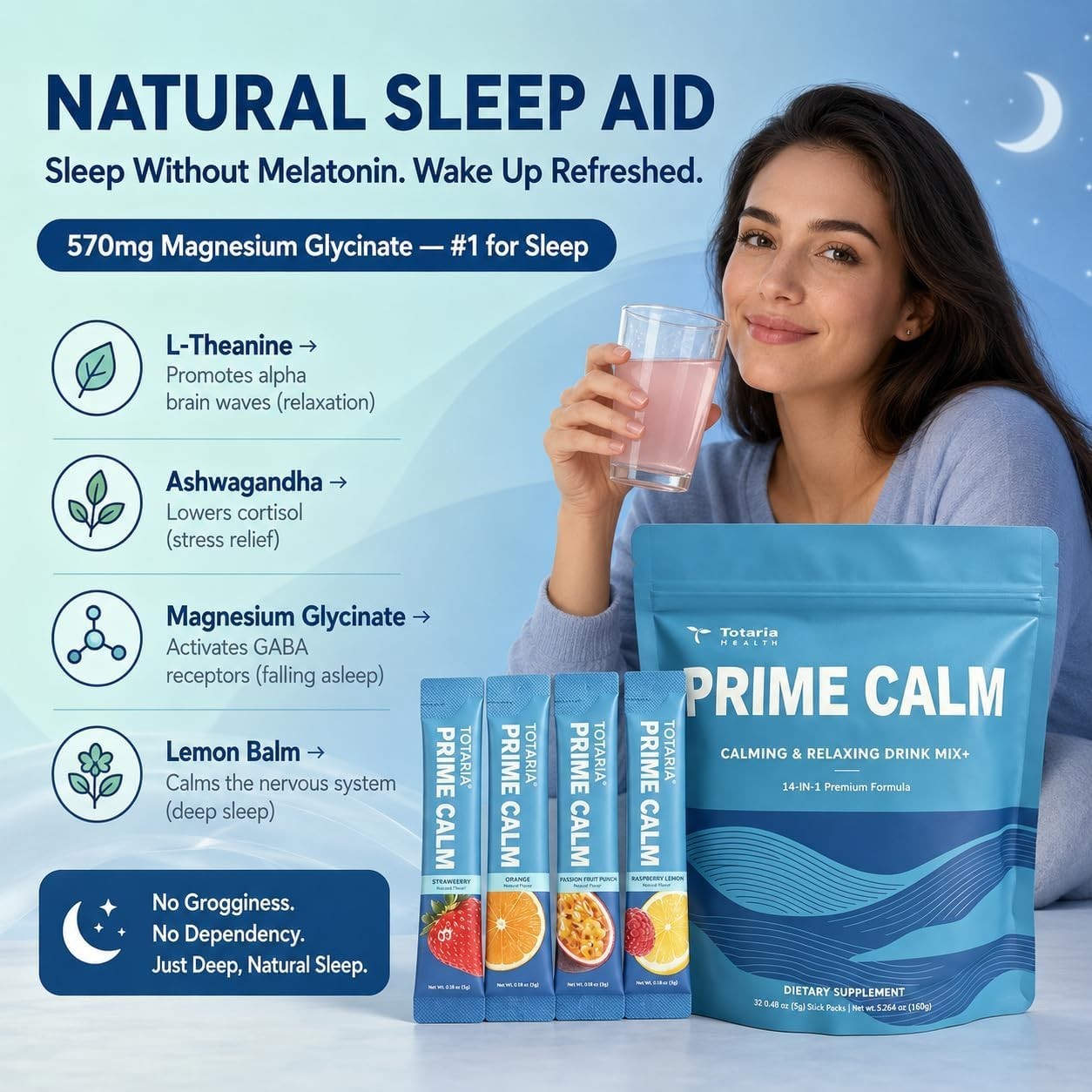 PrimeClam Drink Mix | Cortisol Reducer* Stress Mood & Sleep Aid with Magnesium