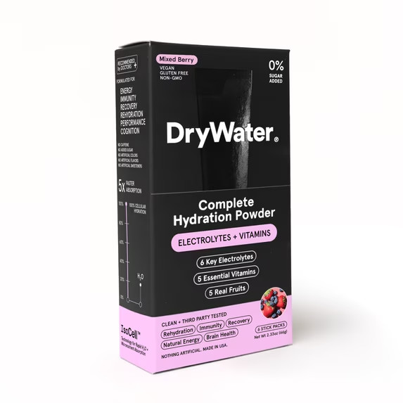 DryWater Hydration Powder, Mixed Berry, 6 Pack