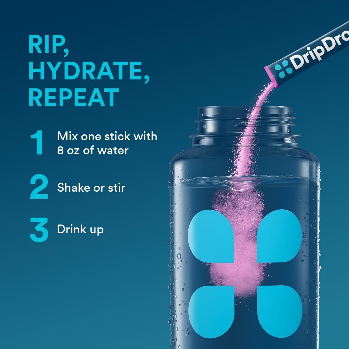 DripDrop Hydration Packets – Bold Variety Pack – Single Serve 16 Count, Blue
