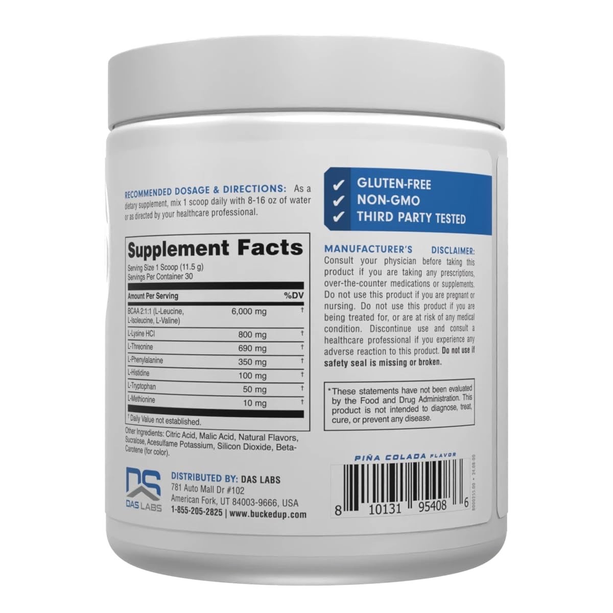 Essential Amino Acids EAA Powder – Easy Mix Non-Clumping – Pre/Intra Workout – P