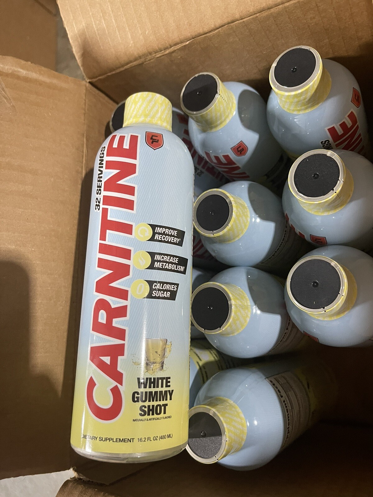 L-CARNITINE Fat Loss-Metabolism Activator – White gummy Shot 32 Servings 12 PACK