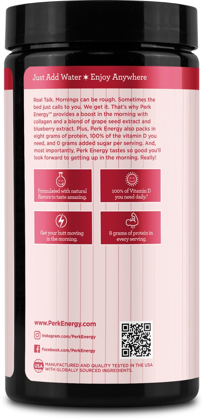 Perk Energy Original White Chocolate Peppermint Pretzel Drink Mix (20 Servings)