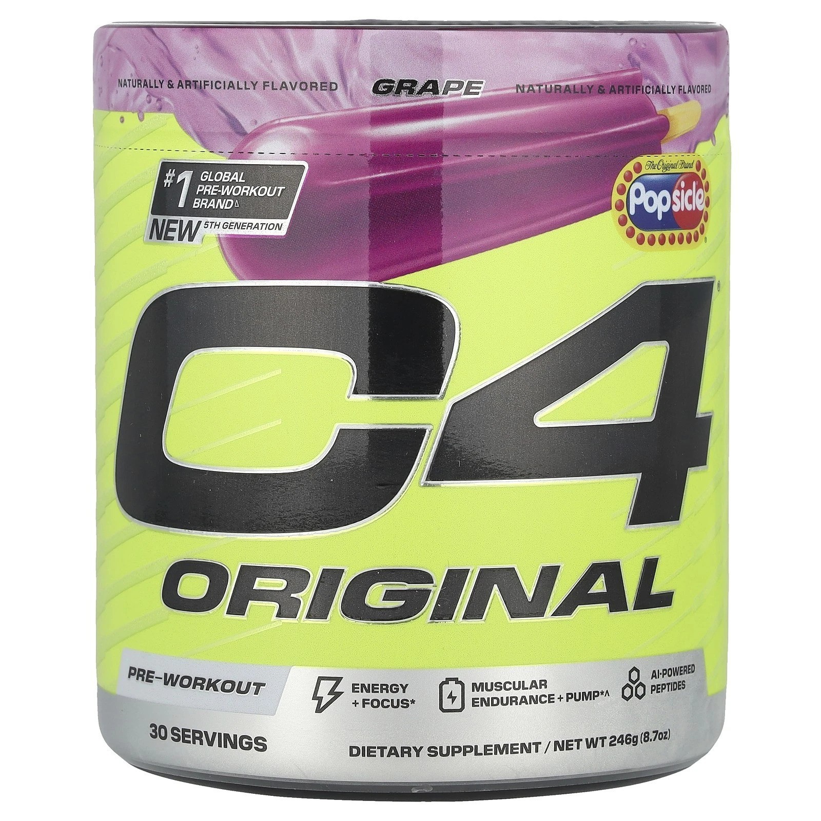 C4® Original, Pre-Workout, Grape Popsicle®, 8.7 oz (246 g) exp 12/26