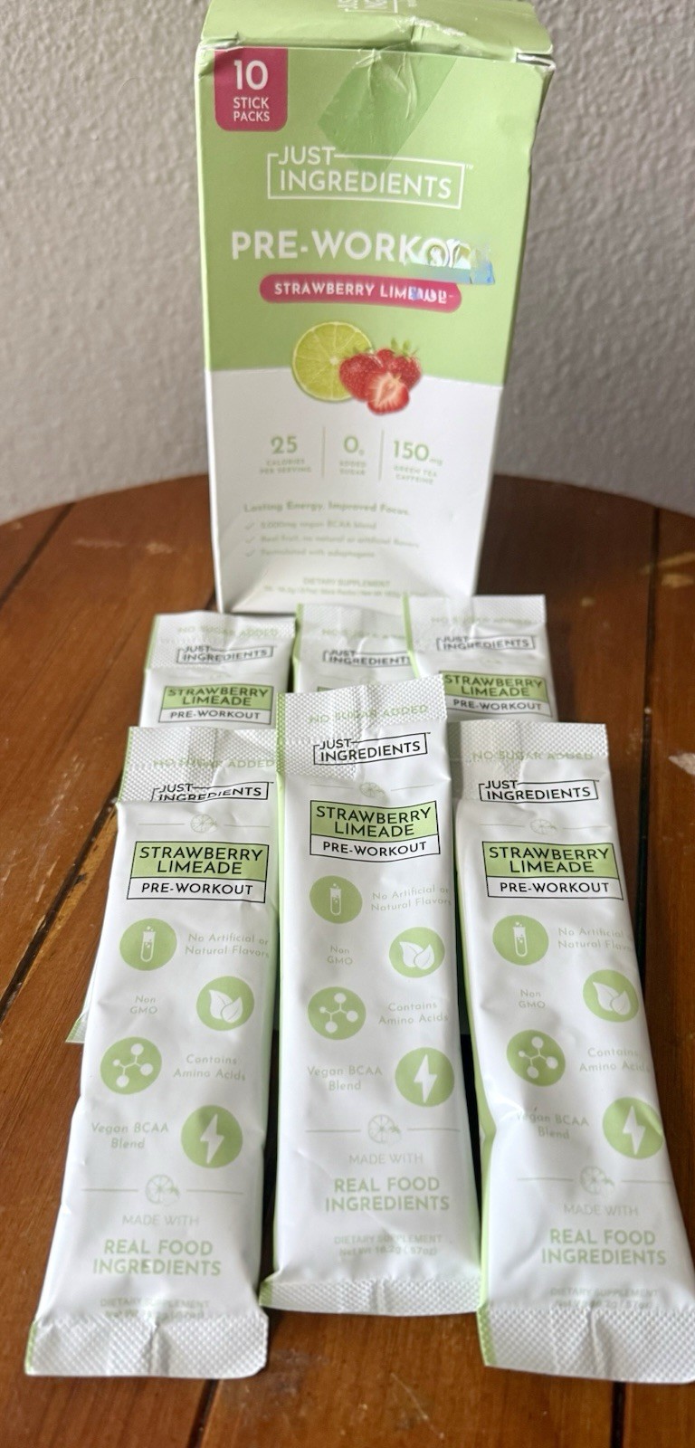 Just Ingredients Pre-Workout Sports Drink Powder Packet (6) – Strawberry Limeade
