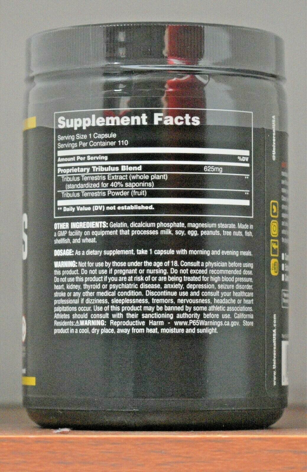 Universal Nutrition Tribulus Pro 100 Capsules Professional Strength Terrestris
