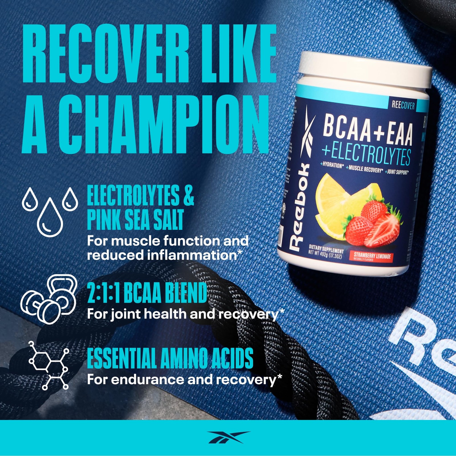 REEcover Amino Acids + Electrolytes | 8g EAAs, 5g BCAAs, Hydration Matrix | M…