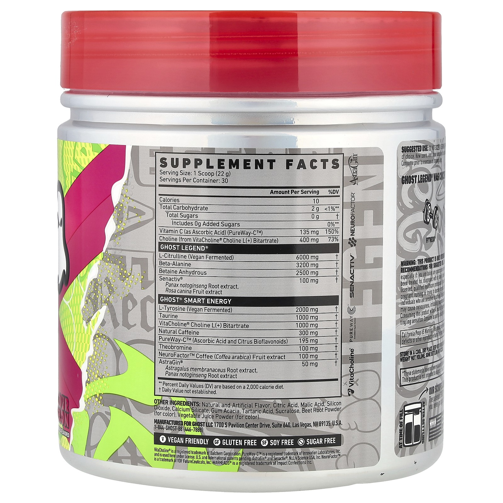 Legend® Pre-Workout, Warheads® Sour Watermelon, 23.3 oz (660 g)