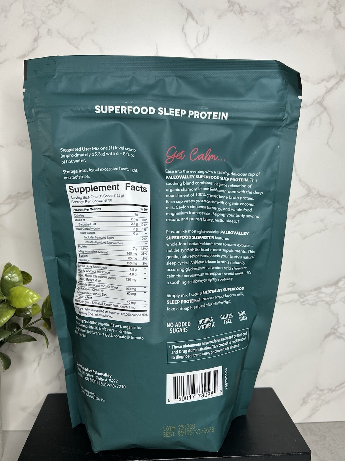 Paleovalley Superfood Sleep Protein Strawberries & Cream 1lb Exp 02/2028