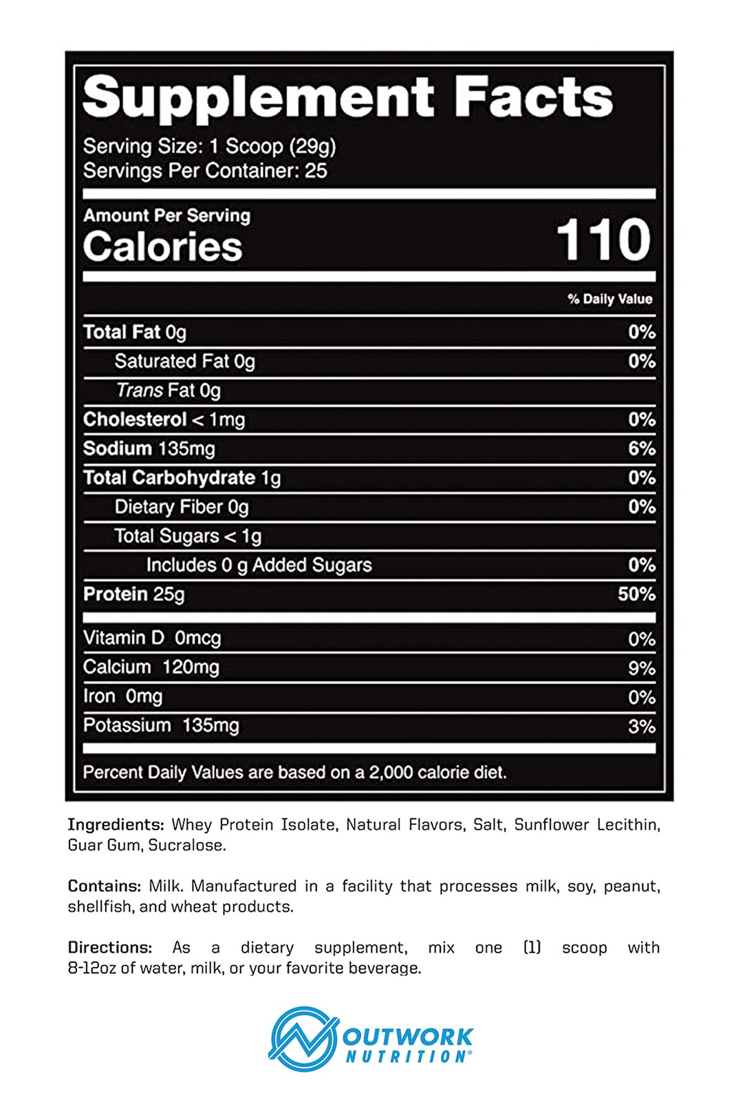 Outwork Nutrition Whey Isolate Protein Powder – Muscle Building & Recovery 1.6lb