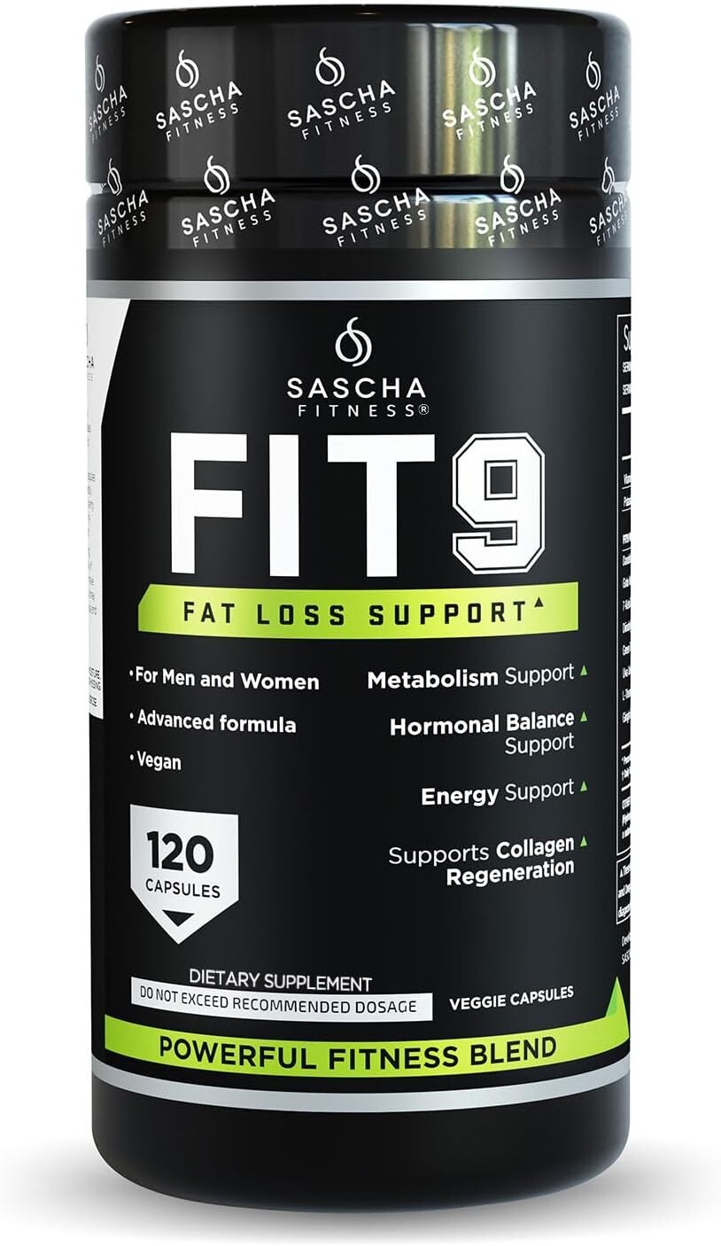 Sascha FIT 9 Fitness Fat Loss pills | Weight Loss Supplements-Vegan-120 Caps