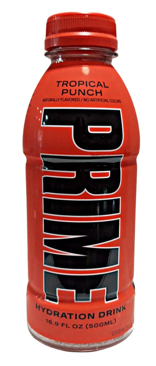Prime Hydration Tropical Punch Drink x1 Bottle (RED) Sealed/Unopened 500ml (NEW)