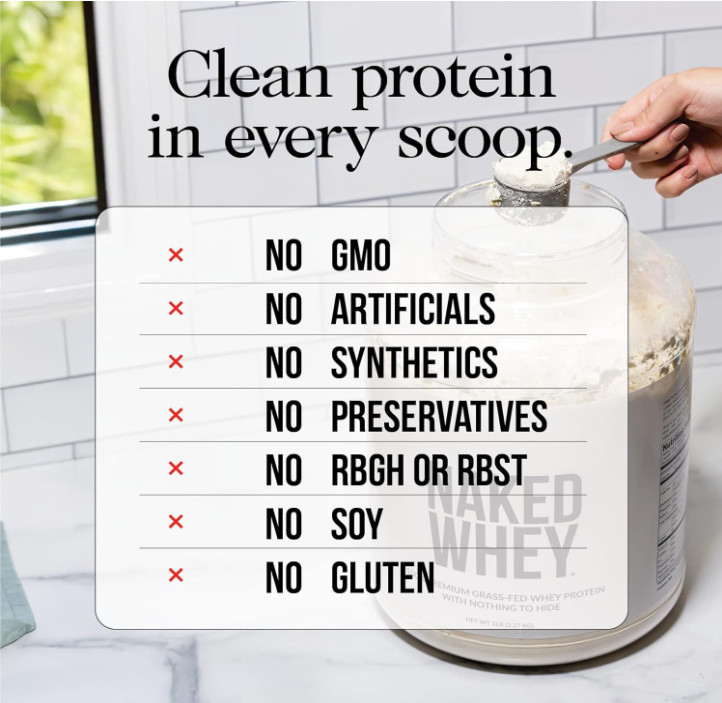 NAKED Chocolate Whey Isolate Protein, Grass-Fed, 24 Servings