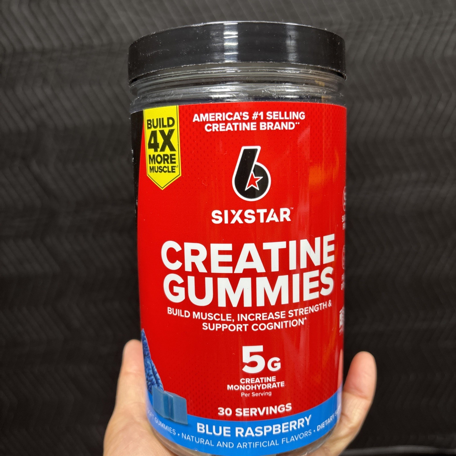 Creatine Gummies Blue Raspberry Muscle & Performance Supplement 5g 30 Servings