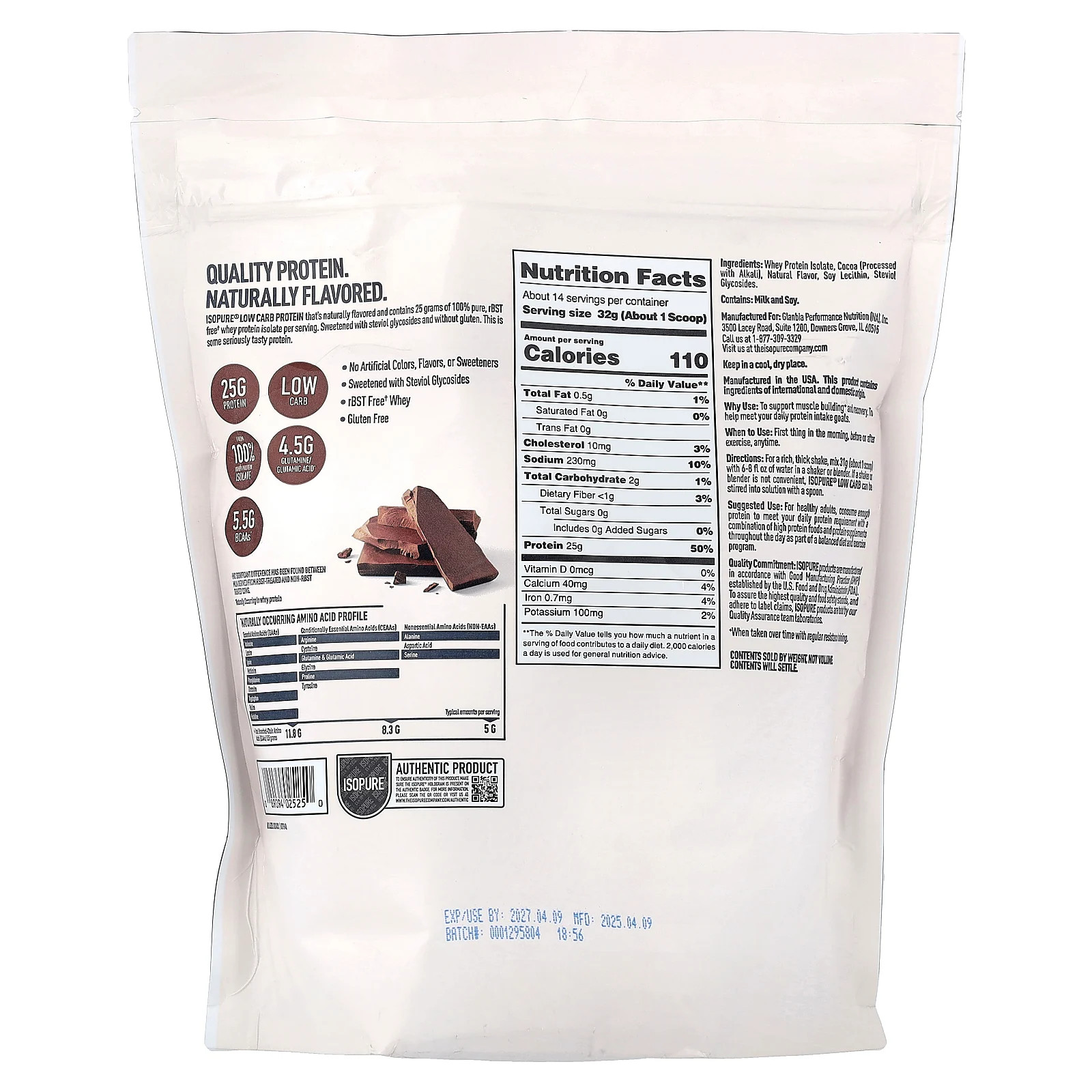 Low Carb Protein, Chocolate, 1 lb (454 g)