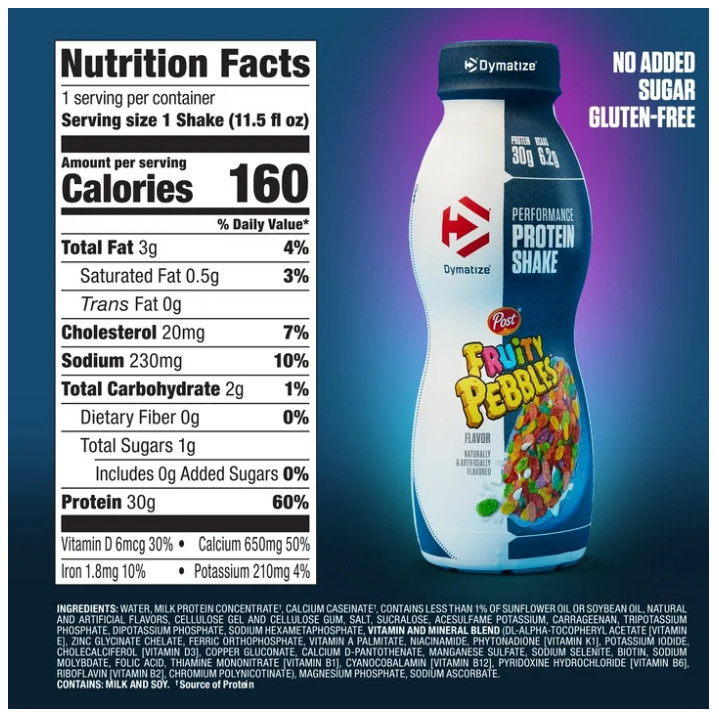 Dymatize Performance Protein Shake Fruity Pebbles 30g 12 Count