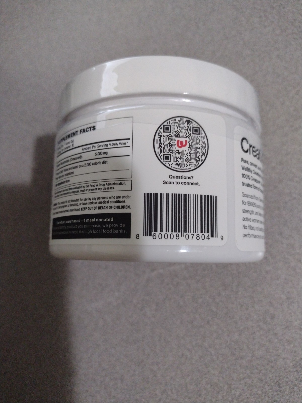 Wellthy Creatine Monohydrate Powder Dietary Supplement 150g (Exp 07/2027)