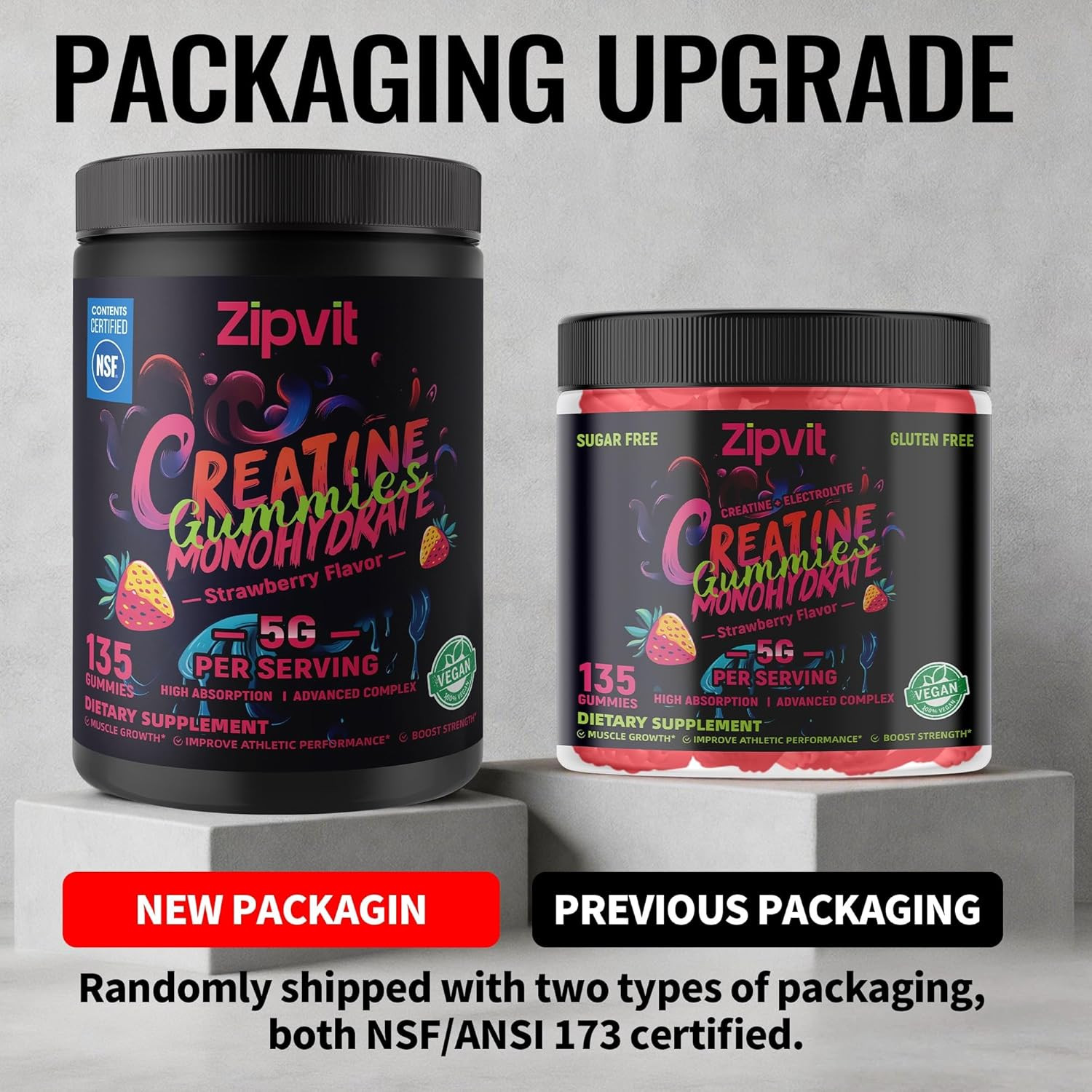 Creatine Monohydrate Gummies, NSF Certified Creatine Gummy, 5G Dose for Men & Wo
