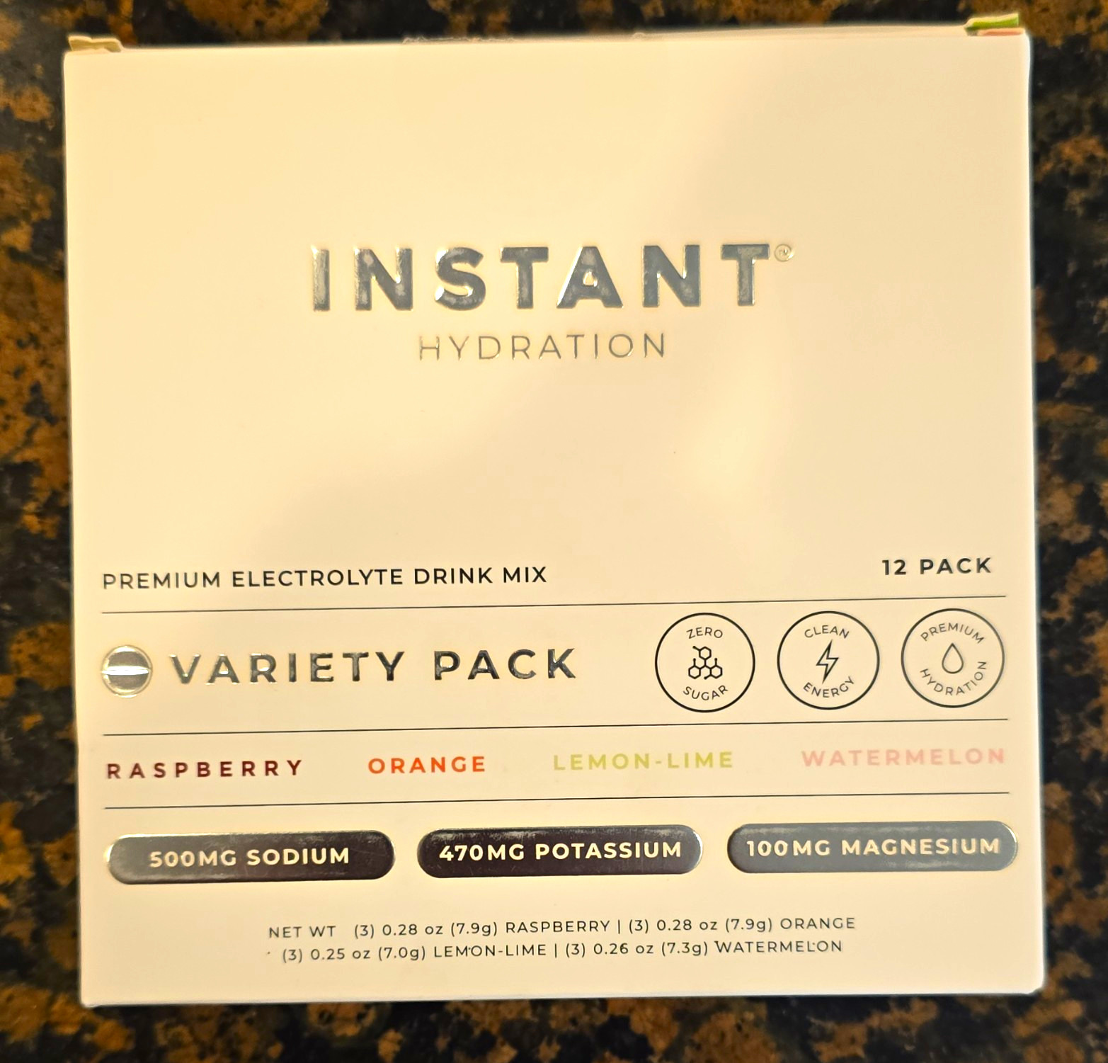 Instant Hydration Electrolyte Drink Mix Variety 12 Pack Sugar-Free Keto Vegan