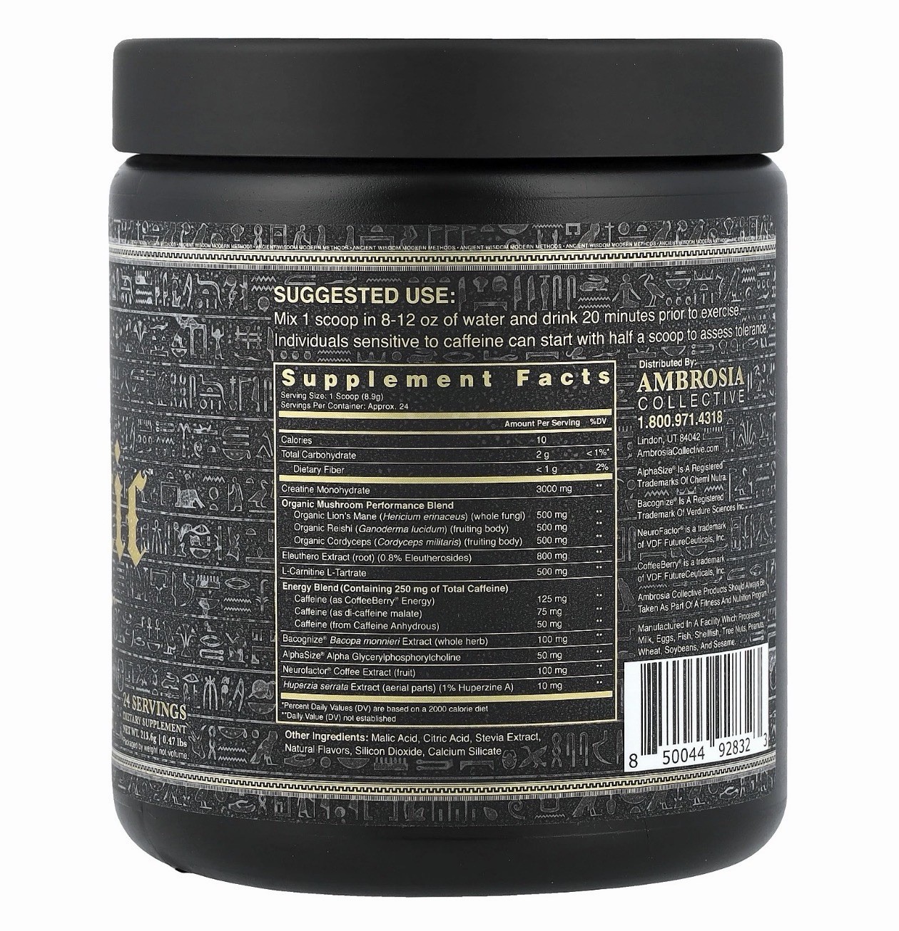 Kinetic Mushroom Enhanced Pre Workout Ambrosia Collective Tropical Lime