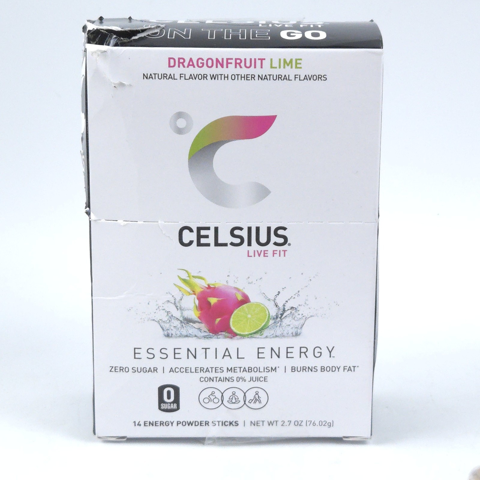 CELSIUS Dragonfruit Lime On Go Powder Sticks 14 Energy Drink 9/2027