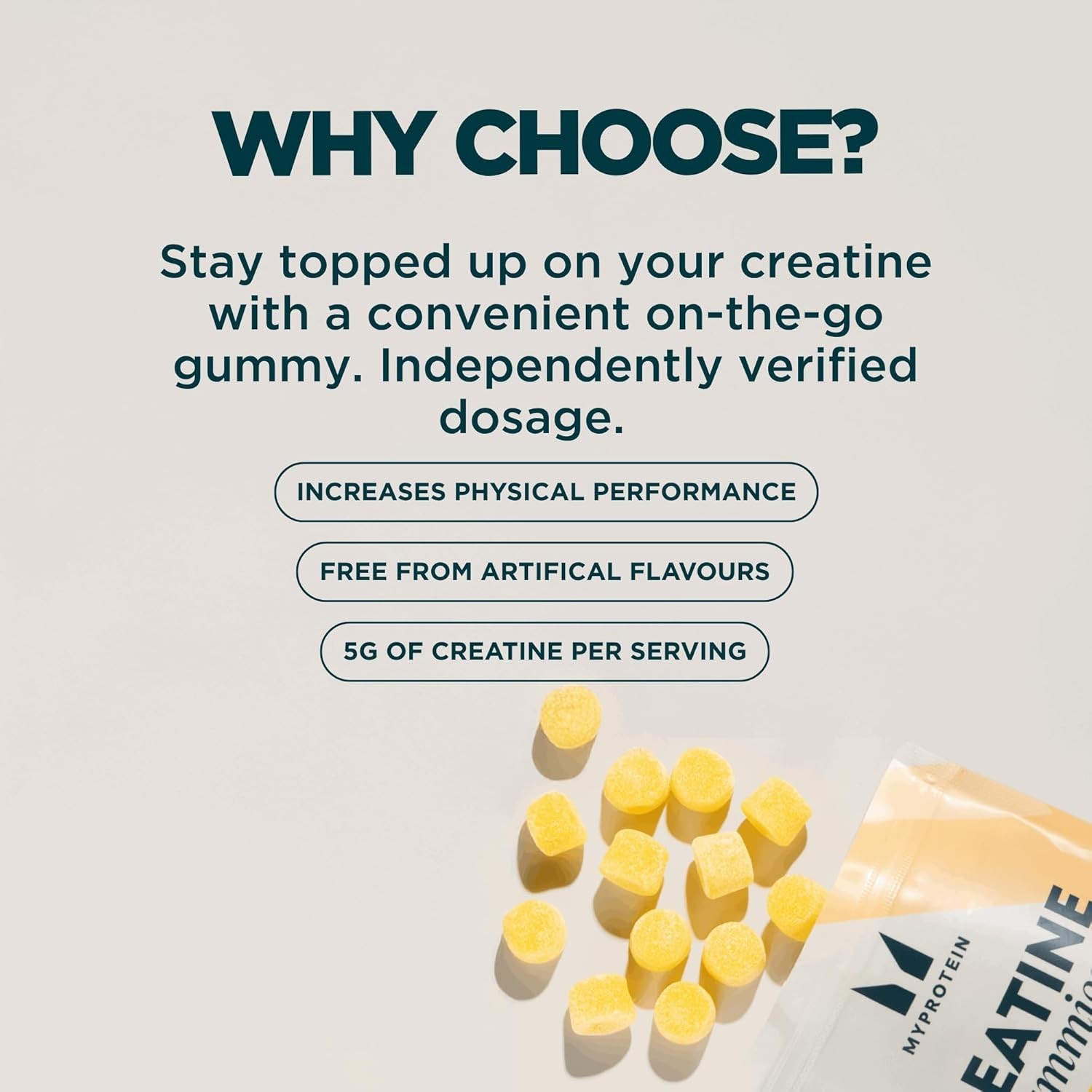 MyProtein Creatine Gummies Lemon 90 Count 5g Creatine 18 Servings NEW