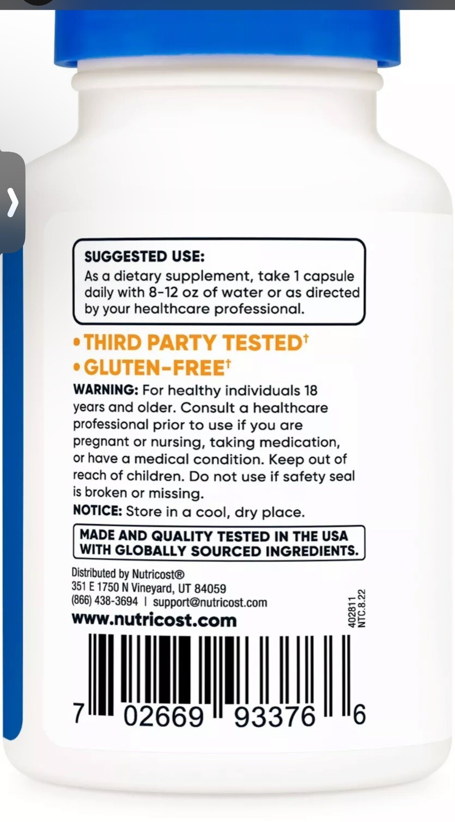 Nutricost Tudca Pills, 250mg Per Capsule, 30 Capsules NEW SEALED