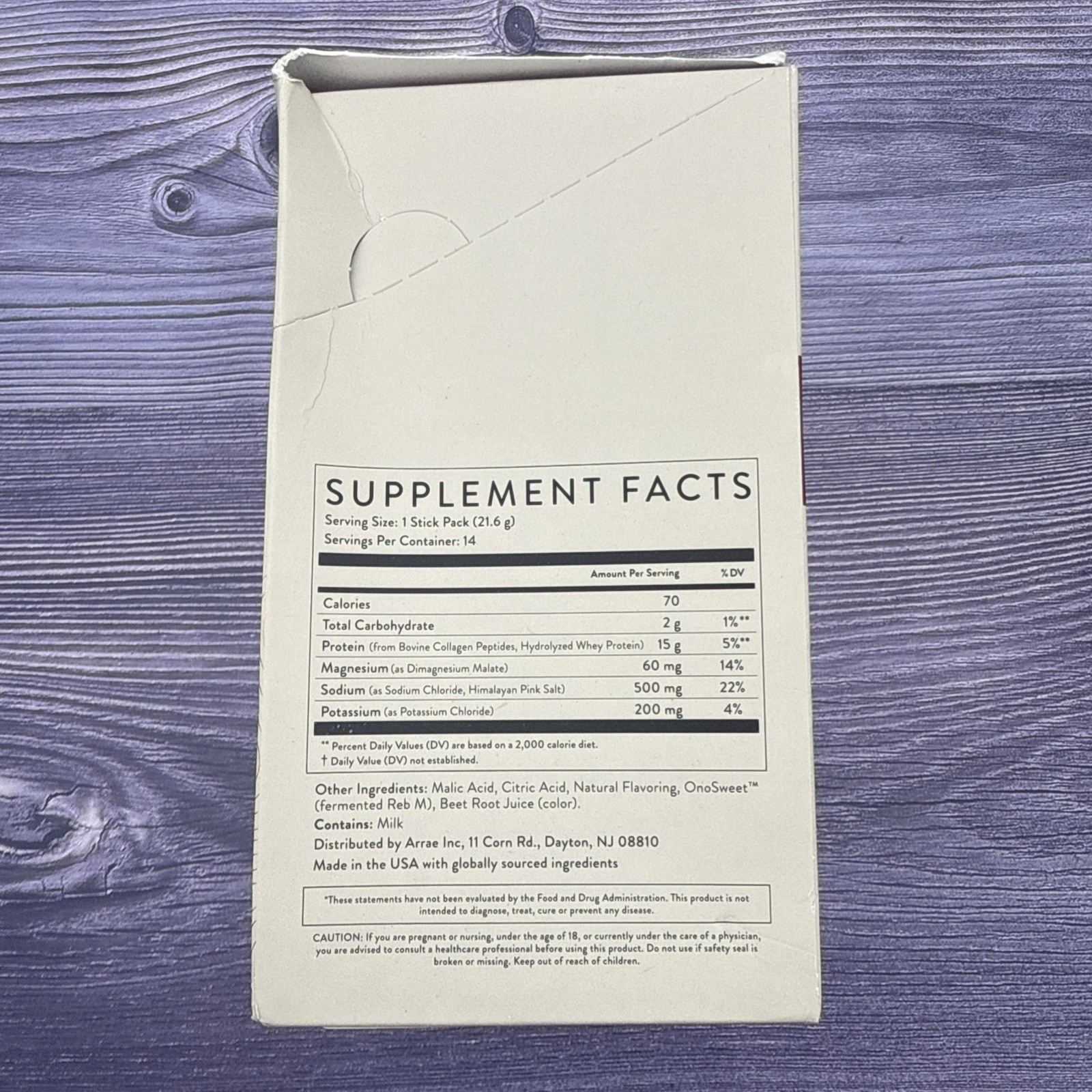 arrae Clear Protein+ Raspberry Yuzu, Grass-Fed Collagen, 14 Stick Packs EXP 7/27