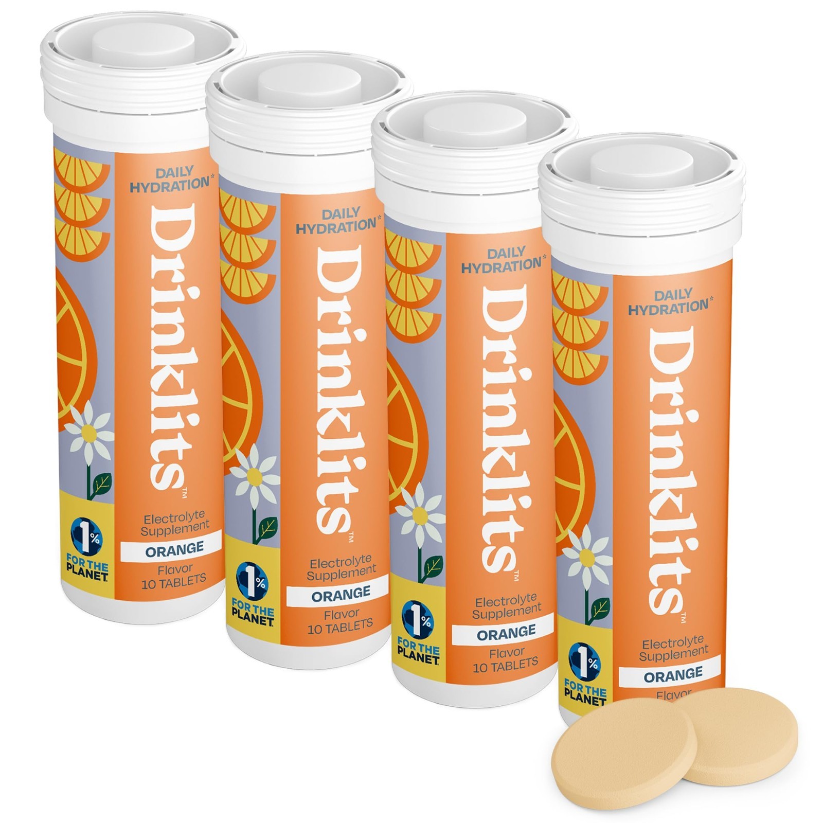 Electrolyte Hydration Tablets Bundle – 4 Tubes, 0g Sugar, Natural Sports Drink,