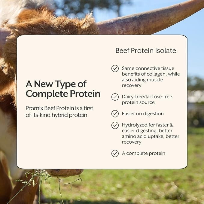 PROMIX Grass-Fed Beef Protein Isolate Unflavored 2.06 lb Protein Powder