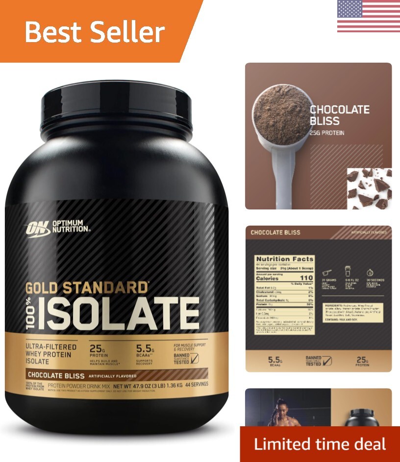 Gold Standard 100% Isolate, Chocolate Bliss, 3 Pounds, 44 Servings Packaging …