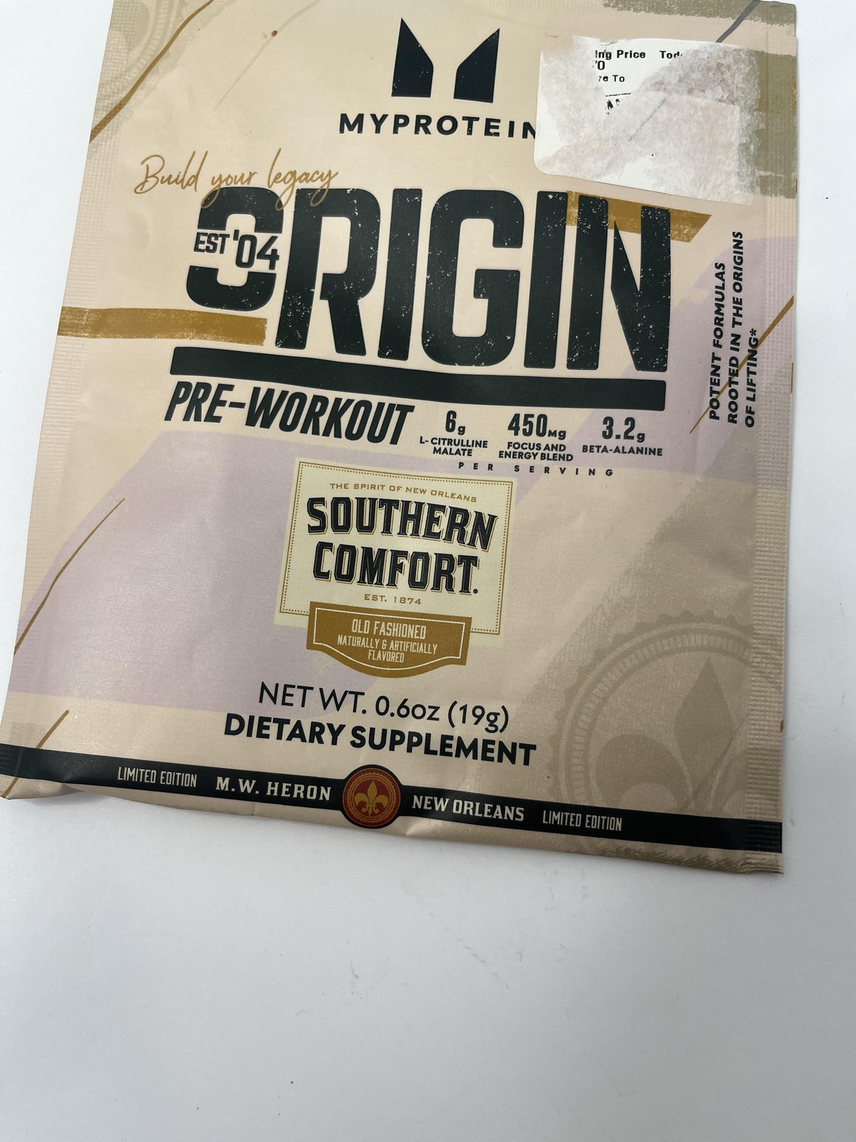 10pk Myprotein Origin Pre-Workout Southern Comfort 0.6oz Sachets Exp 08/26