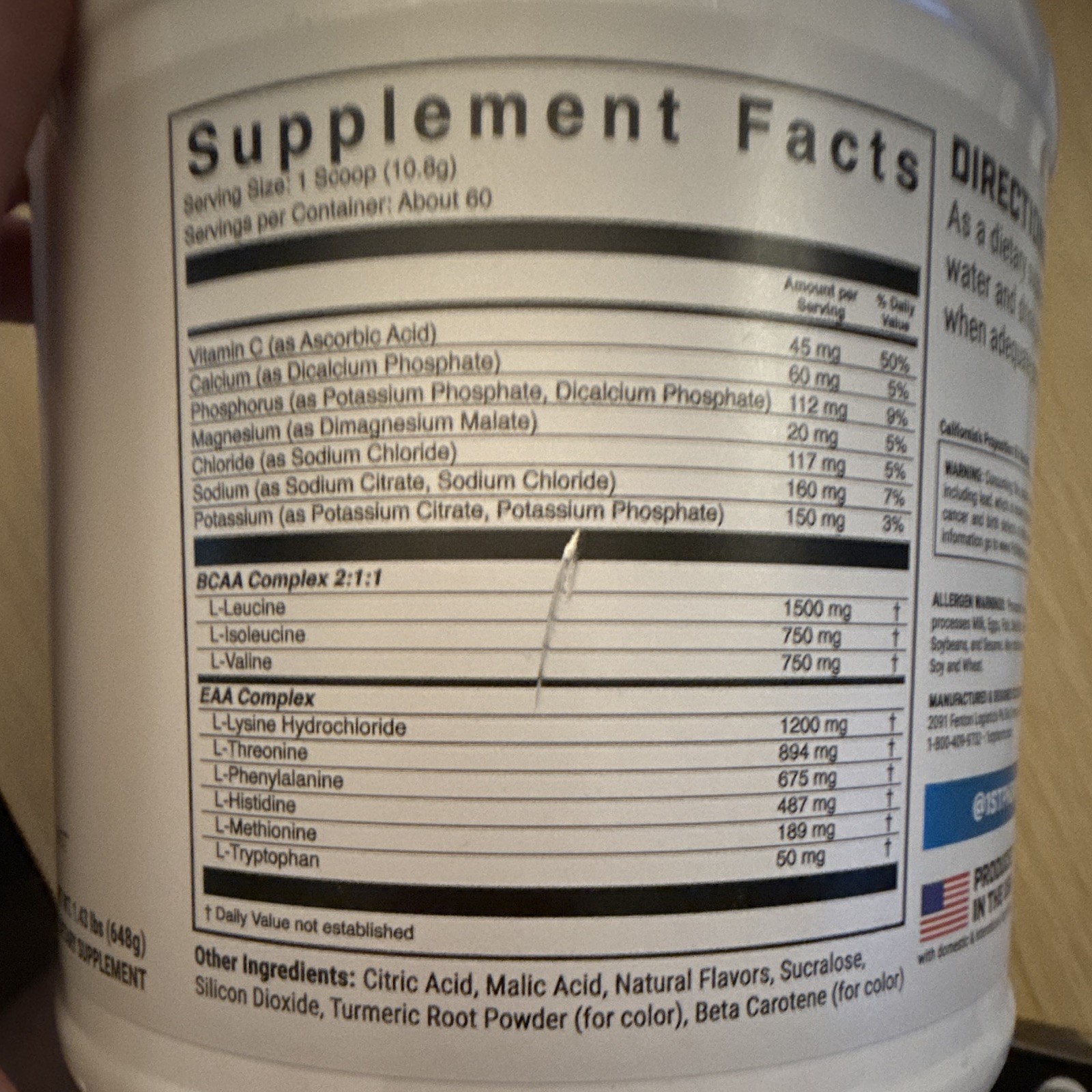 1st Phorm EAA Essential Amino Acids Powder, Tropical Mango, Gluten-Free