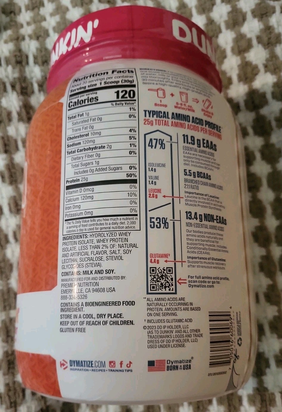 Dymatize IS0 100 Hydrolyzed Dunkin Glazed Donut Protein Powder 1.34LB -E: 10/26+