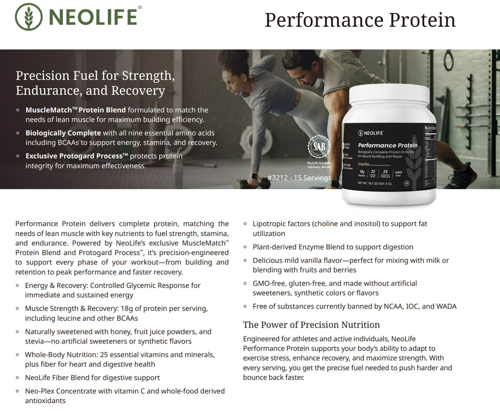 Performance Protein by NeoLife | Complete Protein For Muscle Building & Repair
