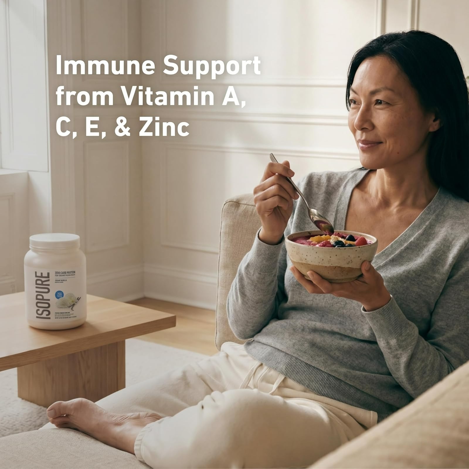 Isopure Zero Carb Whey Isolate Protein Powder, Creamy Vanilla, 25g Protein