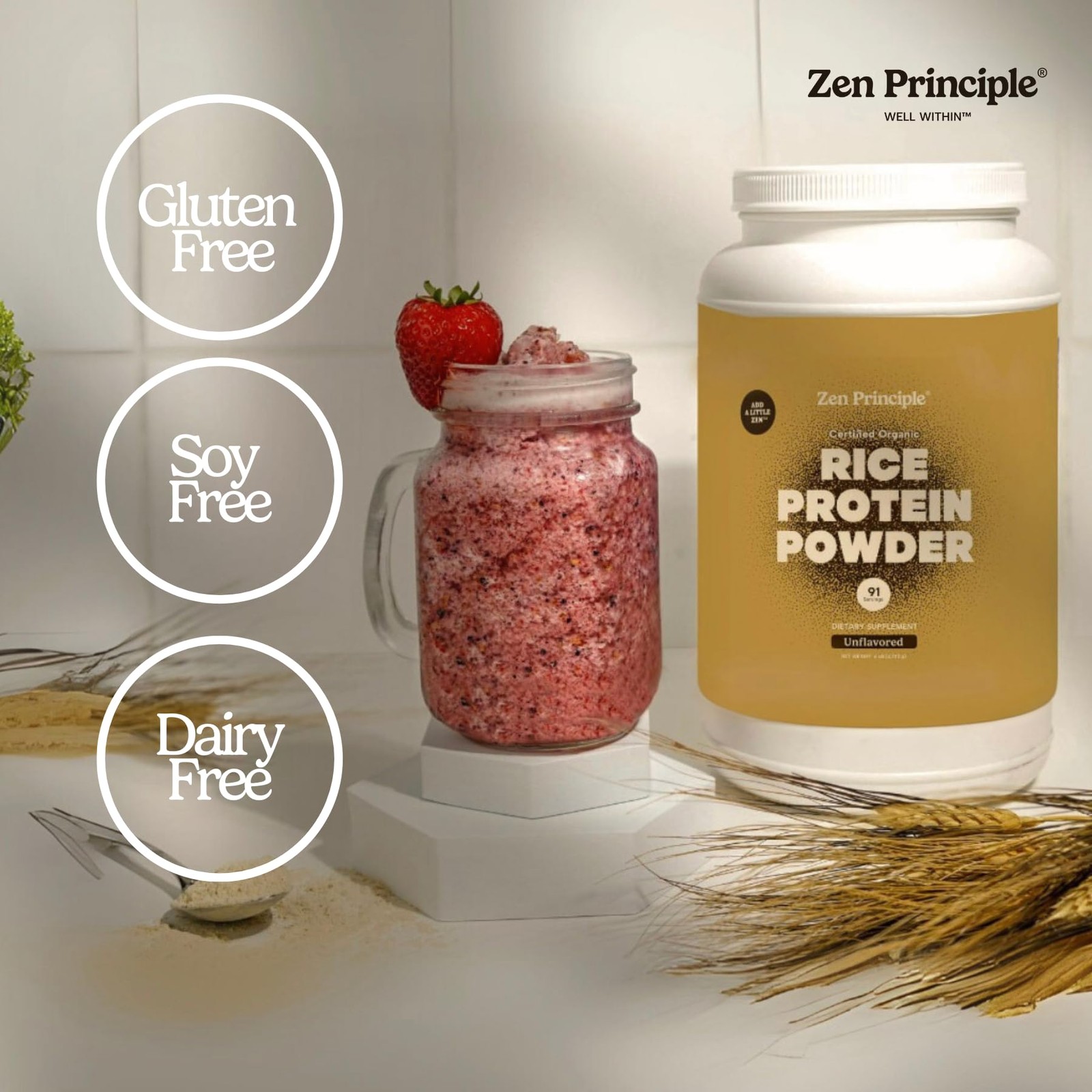 Zen Principle Organic Brown Rice Protein 6 Lb. Usda Certified Organic.