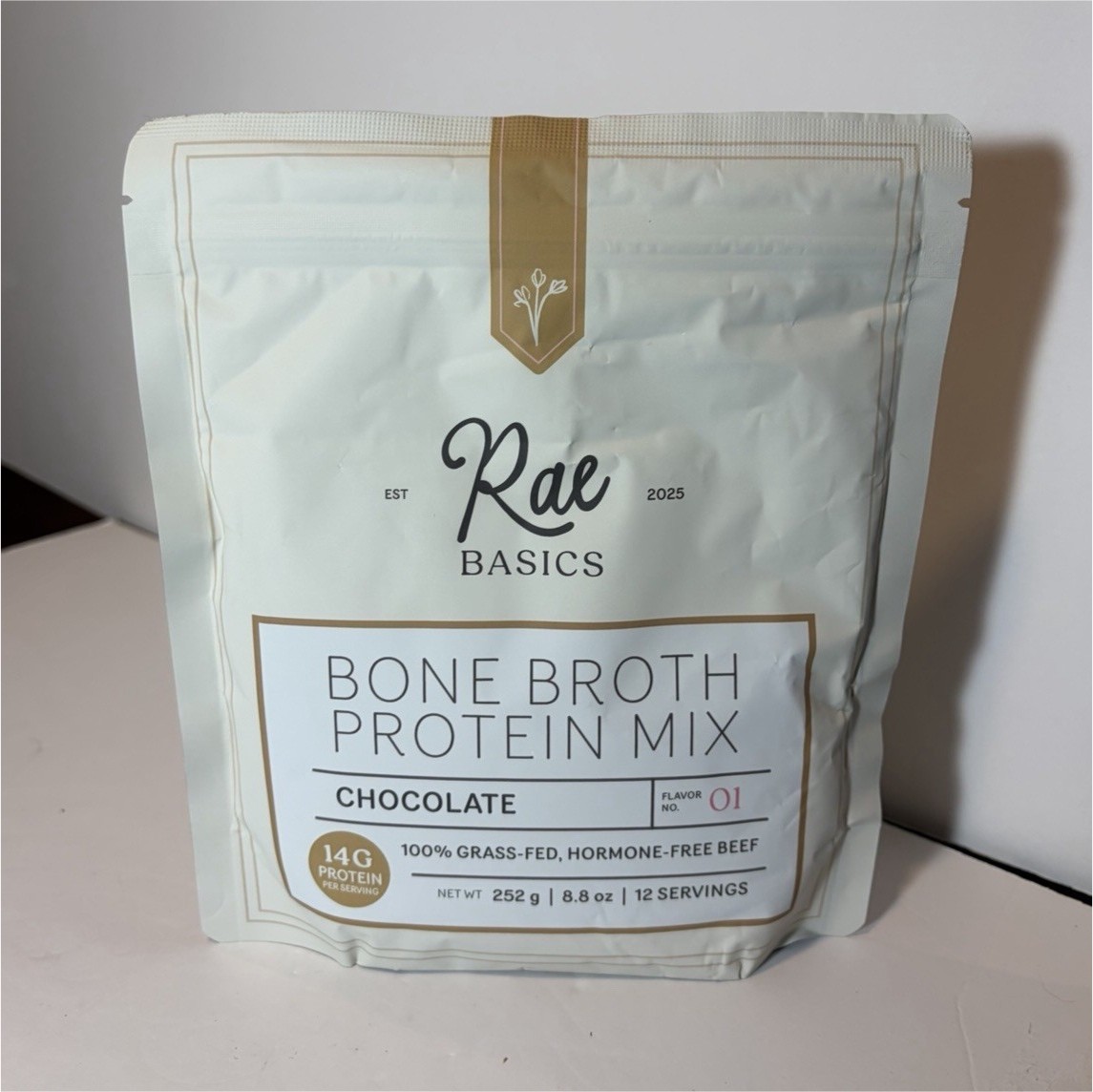Rae Basics Bone Broth Protein Powder Chocolate Dairy-Free Gluten-Free 8.8oz