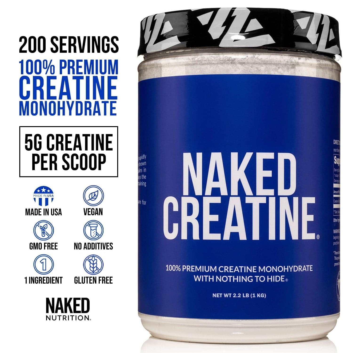 NAKED Pure Micronized Creatine Monohydrate – 200 200 Servings (Pack of 1)