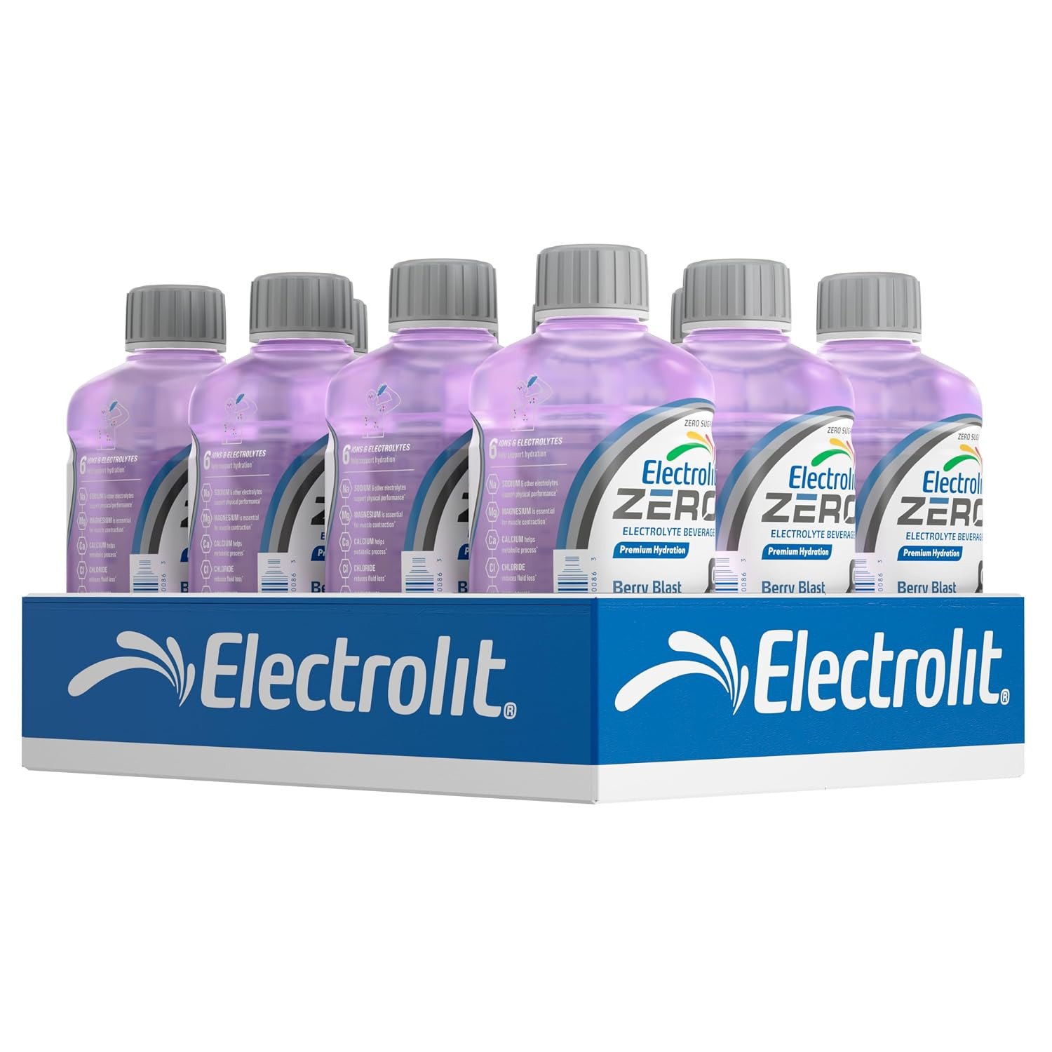 Zero, Electrolyte Beverage, Berry Blast, 21 Fl Oz Bottle (Pack of 12)