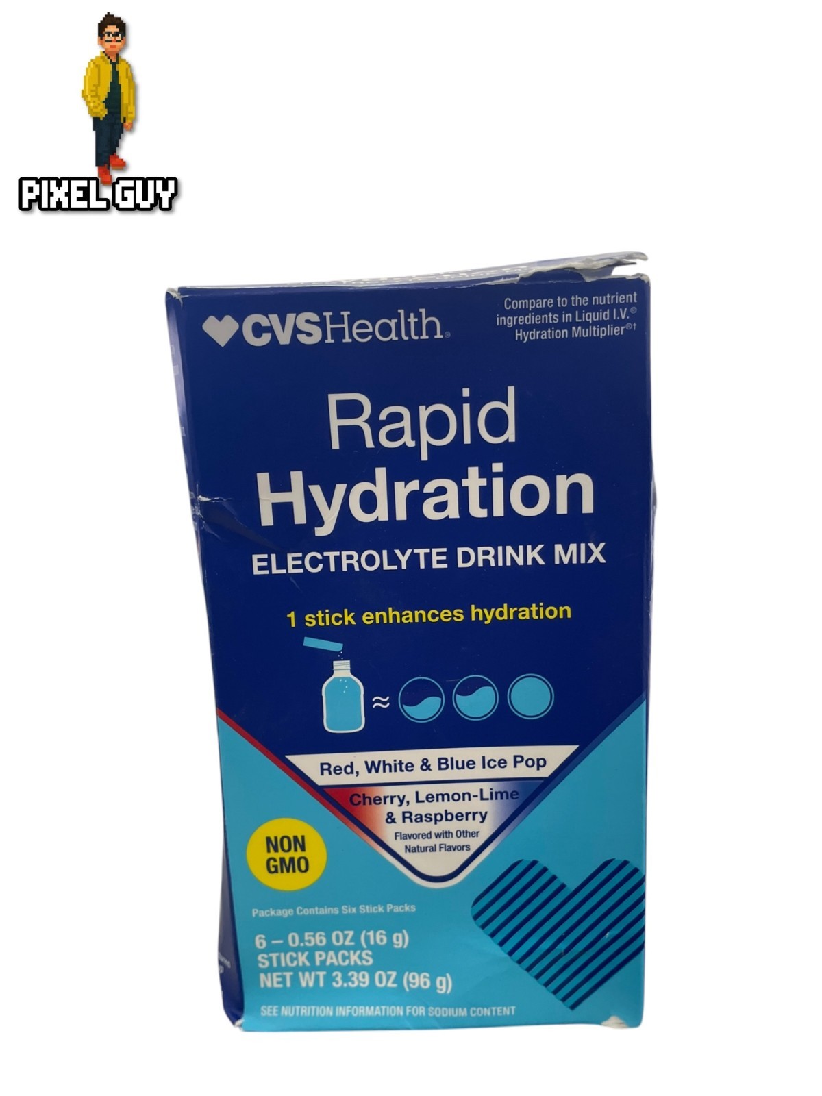 Lot Of 5 CVS Rapid Hydration Drink Mix Red, White & Blue Ice Pop (Damaged Box)
