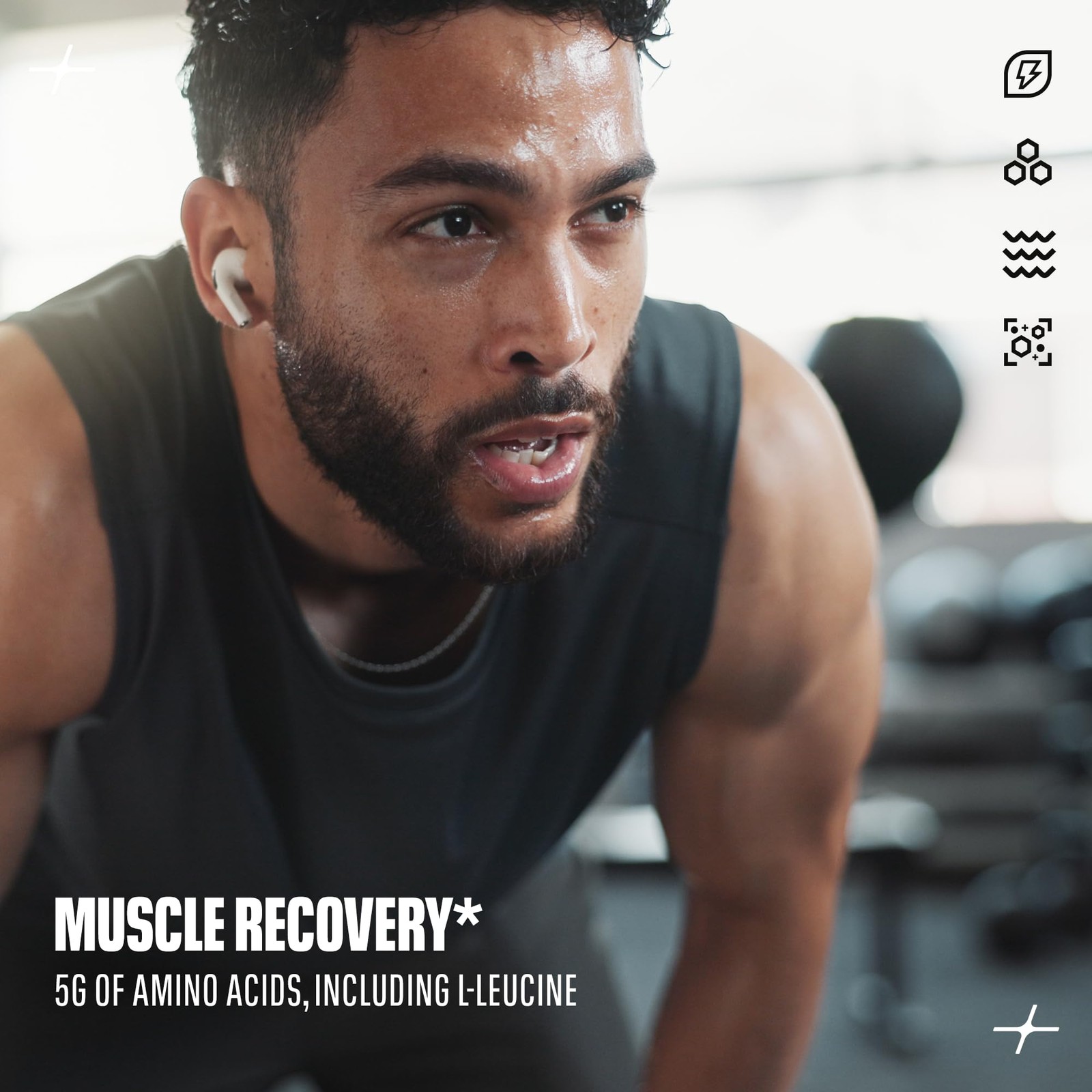 Energy + Aminos Powder, 5g BCAAs & EAAs for Muscle Recovery, 3 Electrolytes f…