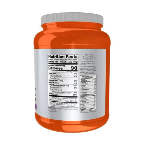 Instantized Micellar Casein Unflavored 1.8 lbs By Now Foods