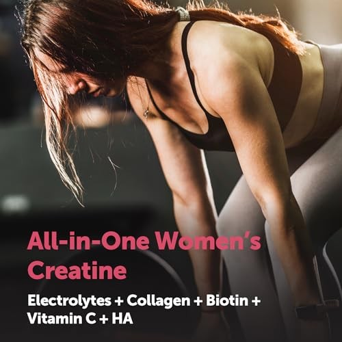 Creatine Electrolytes Collagen Powder Women Lemon Raspberry 5000mg