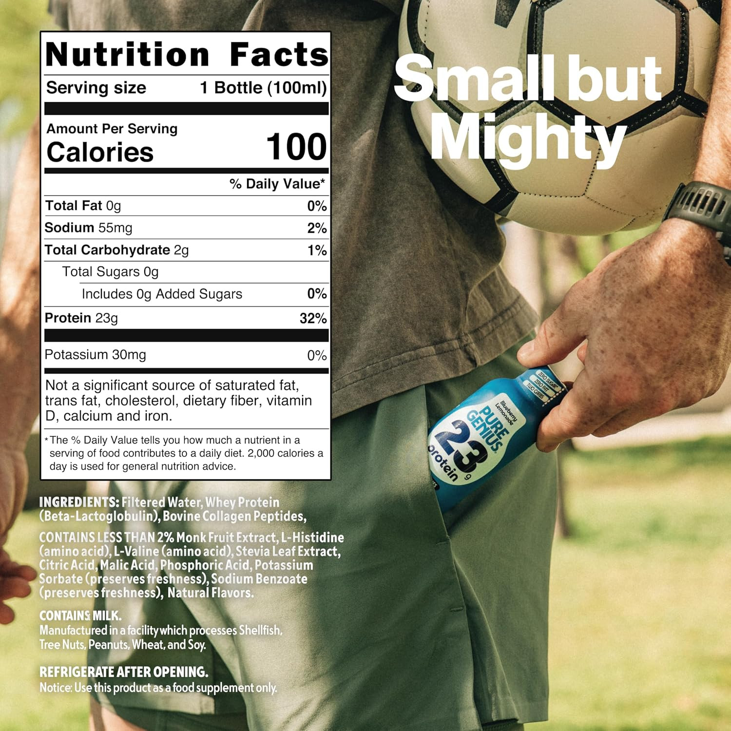 23G Protein Shot | 100 Calories, No Sugar, No Fat | 12 Shots | Whey & Collagen,
