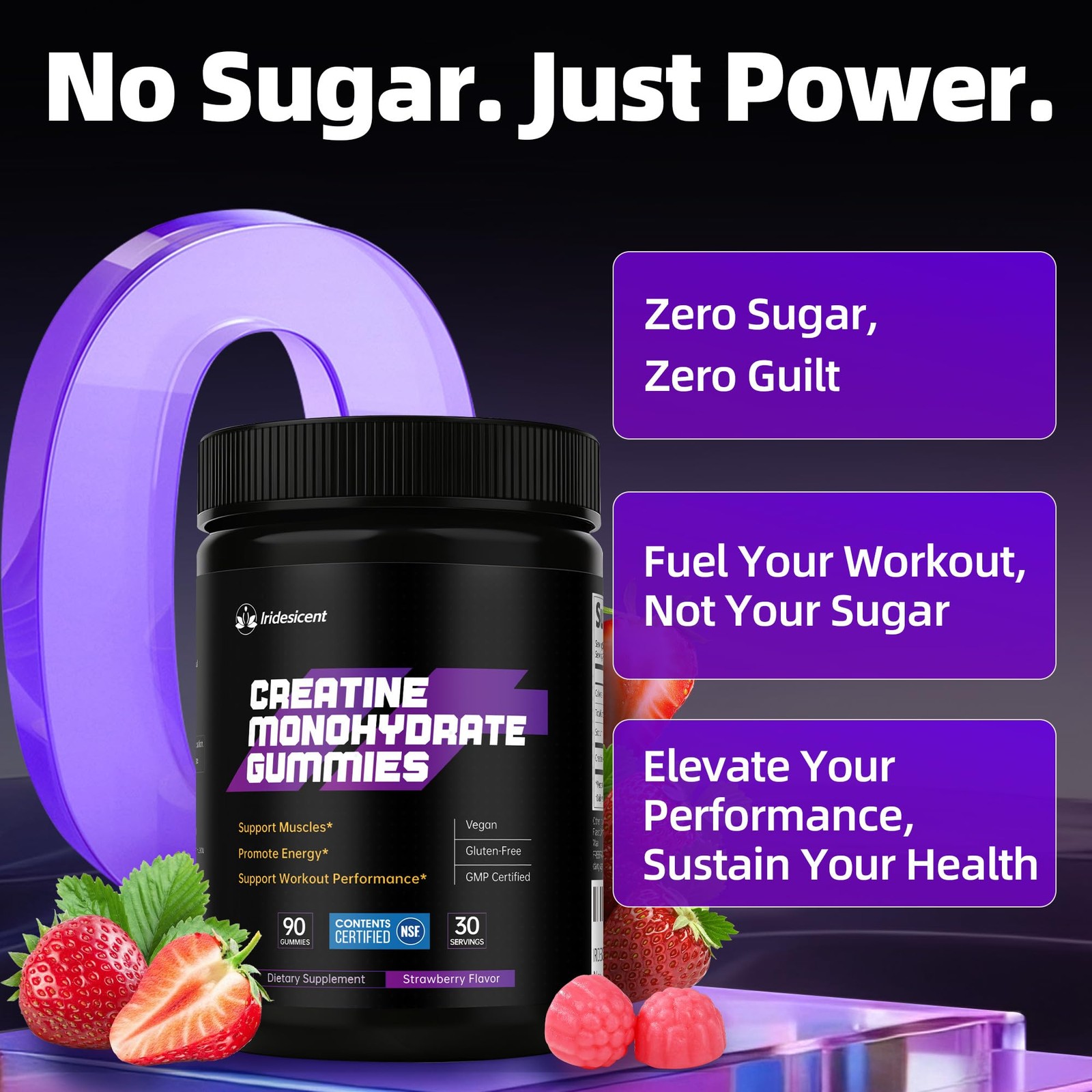 Creatine Gummies 5000mg – NSF Certified Creatine Monohydrate, Sugar Free, Veg…